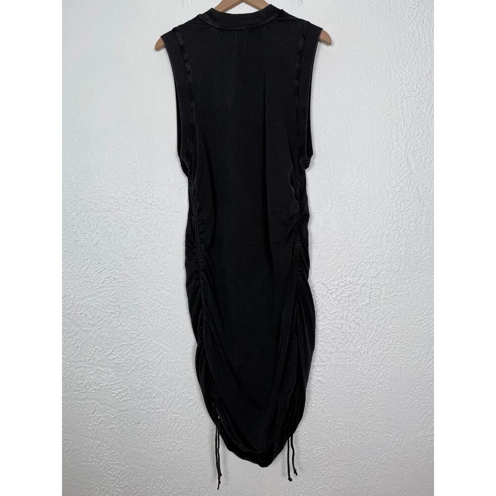 Daily Practice Anthropologie Ruched Sleeveless Dress Black Size 1X - Picture 3 of 5
